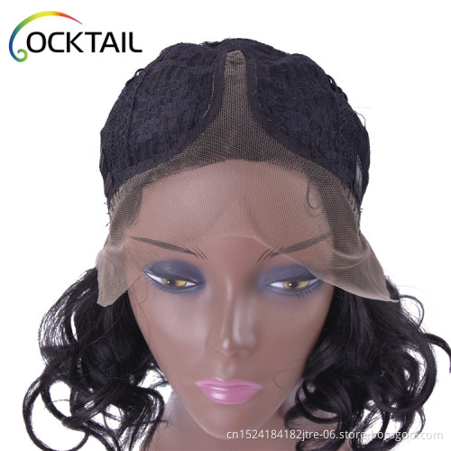 Factory wholesale high temperature fiber short loose curl synthetic lace front wig in stock